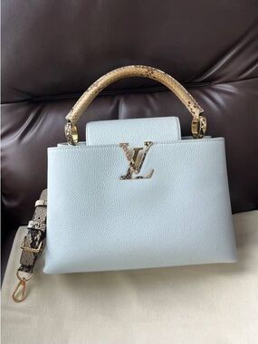 Louis Vuitton Top-Handle Satchel with Snakeskin Trim